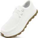 Loafers Men Slip in Walking Running Sneakers Extra Wide Casual Boat Business Dress Workout Gym Tennis Comfortable Non-Slip Indoor Shoes Men White Size 9.5