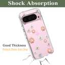 Unov Case Compatible with Pixel 9 Pixel 9 Pro Case Clear with Design Soft TPU Shock Absorption Slim Embossed Pattern Protective Back Cover (Daisy Blooms)