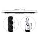 PATIKIL Stanchion Rope, 2 Pack 1.5m/5Ft Barrier Rope Twisted Post Ropes with Snap Hooks for Posts Stands Queue Divider Crowd Control of Hotel, Black Silver