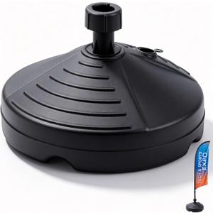 Geetery 2 Pack Square/Round Plastic Water Base Stand, Round, Black