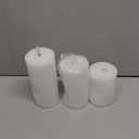 Eywamage White Real Wax Flameless Pillar Candles with Remote, Flickering Flat Top LED Battery Candles Set of 3
