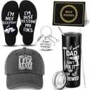 Sieral 5 Pcs Father's Day Birthday Gifts Dad Fix Gift Box Happy Birthday Gift Ideas Includes Cap, Tumbler, Keychain, Card and Sock Suitable for Father's Day, Christmas