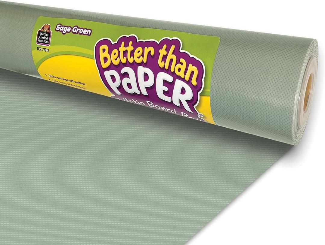 Teacher Created Resources Sage Green Better Than Paper Bulletin Board Roll (TCR77912) 4 x 12 feet