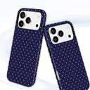 Jusy Compatible with MagSafe Polka Dot Case for iPhone 17 Pro Max, Cute Aesthetic Polka Dots Magnetic Phone Case, Soft TPU and Hard PC Protective Phone Cover for Women Girls (Matte) - Navy Blue