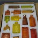 Yaomiao 30 Pcs Vases Bulk Colored Flower Glass Bud Vases Valentine Vintage Colored Glass Bottles Colorful Rustic Embossed for Home Wedding Table Decorations Gifts(Orange Yellow Series)