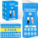 2 x Disposable Pee Bags, 900ML Urine Bags for Women Men, 8/12/24 Pack Emergency Portable Urinal Bag and Vomit Bag Female Urinal Bags for Travel, Camping, Traffic Jams, Patient, Pregnant