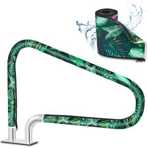 Pool Handrail Cover, 6 Feet Zippered Swimming Pool Hand Railing Covers Anti-Scald Slip Resistant Safety Pool Hand Rail Grip Handles Sleeve for Swimming Pools Ladder Hand Railing Grips-Green