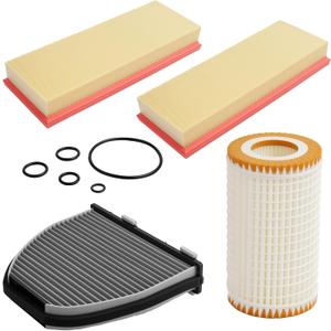 Engine Oil, Air Filter Cabin Air Filter Compatible With Mercedes-Benz Vehicle C240 E320 C230 C300 C320 C350 E350 E500 Gl450 Sl500 Replaces# CUK29005, C3698/3-2, HU718/5X