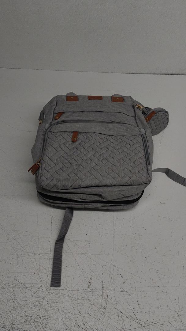 Good Mum Baby Diaper Bag Backpack with Changing Station, Waterproof Large Capacity Baby Bag with USB Charging Port, Lightweight Travel Backpack Diaper Bag with Portable Crib - Grey