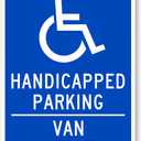 SmartSign 18 x 12 inch “Handicapped Parking - Van Accessible” Sign, 63 mil Aluminum, 3M Laminated Engineer Grade Reflective Material, Blue and White, Made in USA, Small Signage