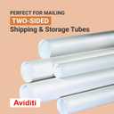BOX USA Cardboard Tubes with Caps, 18"L x 3"W x 3"H, Pack of 24 | Poster Tube for Mailing and Storage of Blueprints, Artwork, Crafts, Long Art Holder, 18 inches
