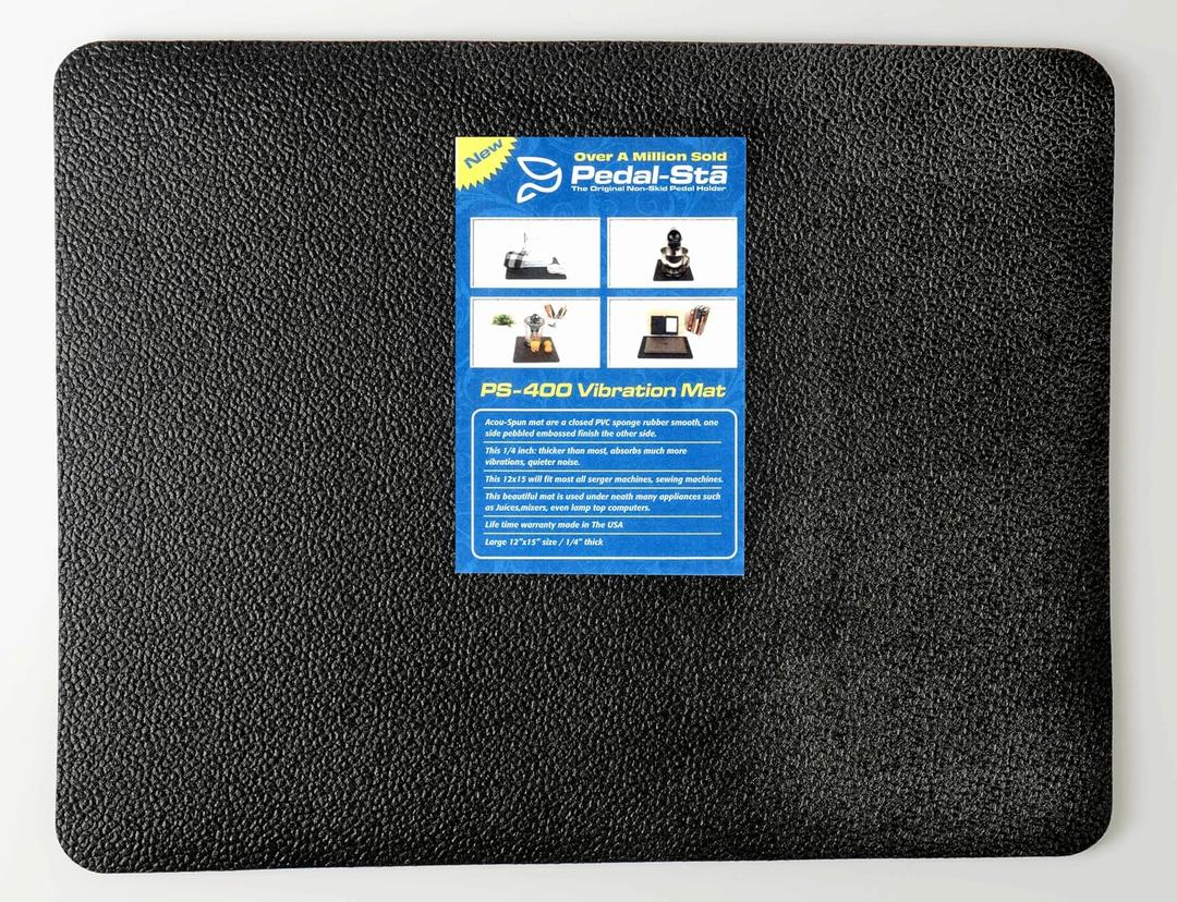 Pedal Stay New PS-400 Vibration Mat, 12"x15"x1/4" for Serger and Sewing Machines, 100% American Made.