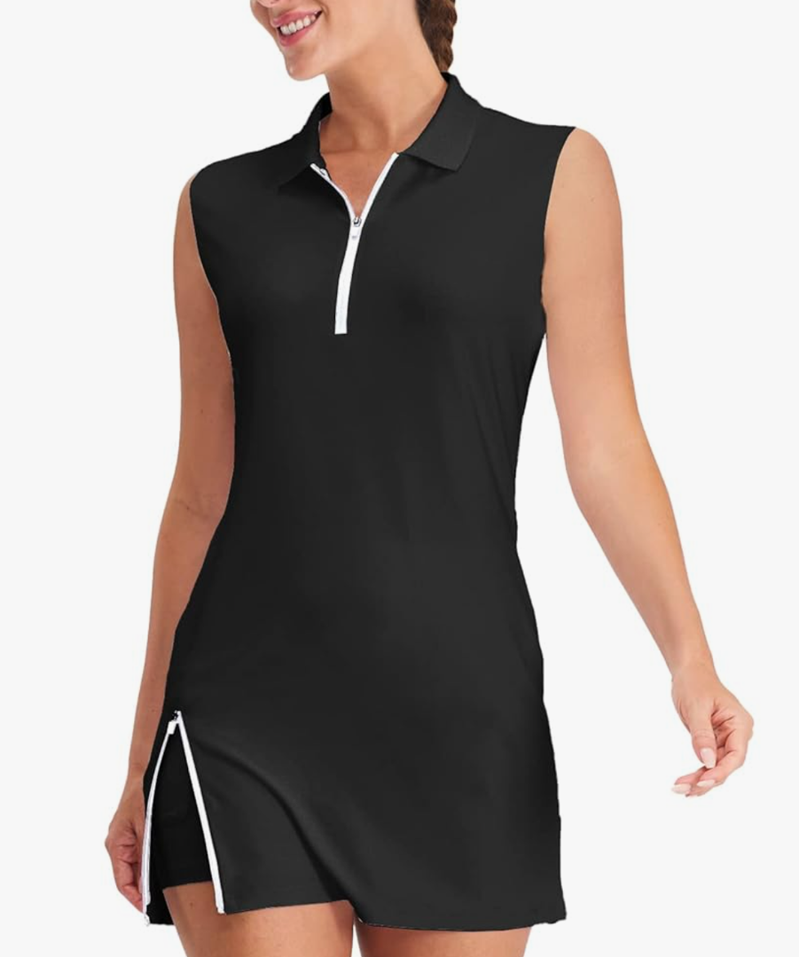 Hiverlay Tennis Dresses for Women with 2 Pockets Built in Shorts UPF 50+ Golf Dress Workout Athletic Dresses, XL