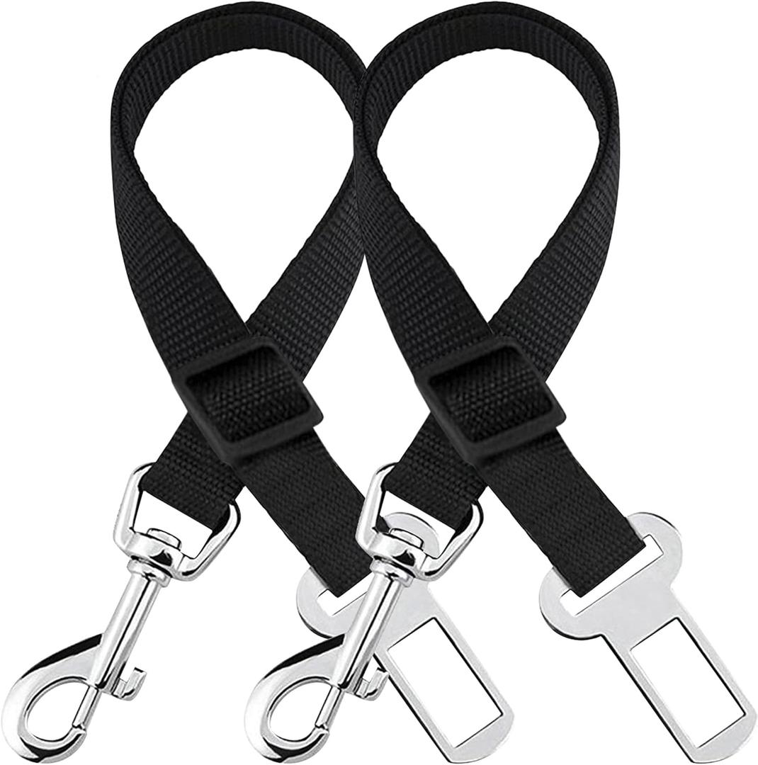 SunGrow Dog Seat Belt for Car, Adjustable Nylon Pet Seatbelt, Supports All Cars, Dog Car Leash Seat Belt, Seatbelt for Dogs, Cats & Ferrets Travel Harness