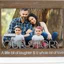 Malden International Designs 4 x 6 inch Our Story Picture Frame A little bit of laughter & a whole lot of love Brown Quality MDF Wood