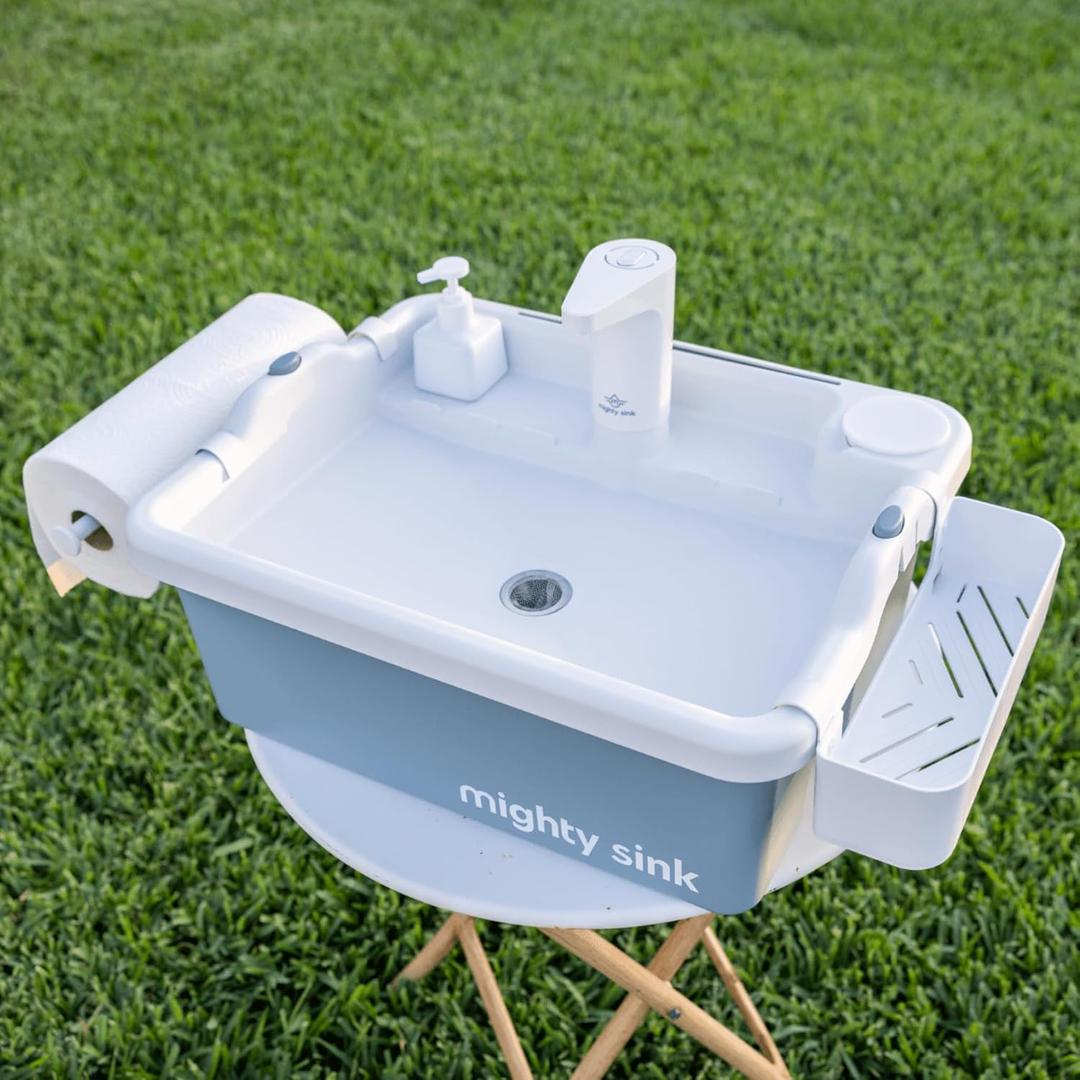 Patented Portable Sink with Running Water | Ready to Use in Minutes | 22”×17” Countertop | Self-Contained Dual Tank System | Perfect for Camping, Crafts & More