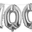 16 inch Number Balloon Multicolor Number 100 Balloons,Digital Balloons for Birthday Party Celebration Decorations Supplies Foil Number Balloons for Wedding (100 Silver)