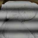 Serta Goose Feather Down Fiber Comforter Queen Size - 100% Cotton Cover Duvet Insert - Hotel Luxury Hypoallergenic Bedding Comforter All Season Medium Warmth 90 x 90 Inch White
