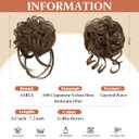 SARLA 2PCS Brown Messy Bun Hair Pieces for Women Wavy Curly Synthetic Hairpieces for Updos with Tendrils Fake Scrunchies Ponytail Extension Coffee Brown