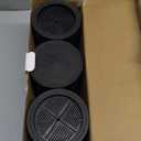 6 Pack Round Bed Risers, 4 Inch Furniture Raising Blocks, Black Lifts with Non-Slip Foam Pads, Heavy Duty Dorm Bed Frame Extenders for Desk Chair, Table Legs, Sofa Couch