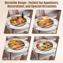 30'' Acacia Wooden Lazy Susan with 360 Rotation for Dining Table Top,Extra Large Wooden Serving Tray with Heavy Duty Rotating Wheel for Kitchen,Dining Table