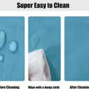 LUSHVIDA Round Waterproof Table Cover Elastic Vinyl Fitted Tablecloth Elastic Edged Plastic Table Cloth (Teal, Best for Up to 45"-56" Round)