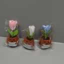 Wavwavw 3 Pcs Teacher Appreciation Gift Positive Flower Handmade Crochet Doll Thank You for Helping Me Grow Gift Teacher Appreciation Week Gifts for Women(Lily Flower)