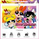 Power Girl Party Supplies5x3FT,Cartoon Girl Backdrop,Cartoon Theme Happy Birthday Party Banner for Boys and Girls Anime Party Decoration