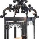 NEEDOMO Lanterns Decorative Indoor Hanging Lantern Outdoor, Vintage Metal Tabletop Decor Lantern for Patio Rustic Home, Candle Holders with Clear Glass, Home Kitchen Coffee Table Living Room Decor