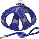 AIITLE Comfortable Dog Harness and Leash Set for Walking - Step in Vest Harness,Reflective Bands, Adjustable No Pull Puppy Essentials, for Small Dogs and House Cats Royal Blue XS (XS(Chest: 11.5 - 13.5"))