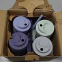 Elk and Friends Kids + Toddler Glass Cups | The Original 12oz Glass Mason Jar with Sleeves + Lids | Silicone Straws + Stopper | Smoothie Cup | Food Storage | Spill Resistant | Dishwasher Safe | 4 Pack, Color: Sage/Navy/MistyBlue/Gray