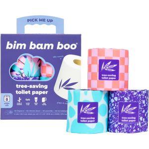 Bim Bam Boo PFAS-Free Bamboo Toilet Paper, 2-Ply, 8 Rolls, 295 Sheets Each