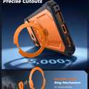 FNTCASE for iPhone 17 Pro Case: [360 Spin Magnetic Ring Kickstand] [Compatible for MagSafe] [Screen Protector] Heavy Duty Military Grade Protection Protective Phone Case with Stand Translucent Orange