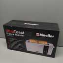 Mueller UltraToast Full Stainless Steel Toaster 2 Slice, Long Extra-Wide Slots with Removable Tray, Cancel/Defrost/Reheat Functions, 6 Browning Levels with LED Display, Housewarming Gifts New Home