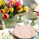 Easter Disposable Placemats 50 Pack 11 x 17 Inch, Bunny Rabbit Colorful Eggs Flower Print Waterproof & Greaseproof Place Mats for Easter Table Decorations, Holiday Party, Spring Festival Dinner