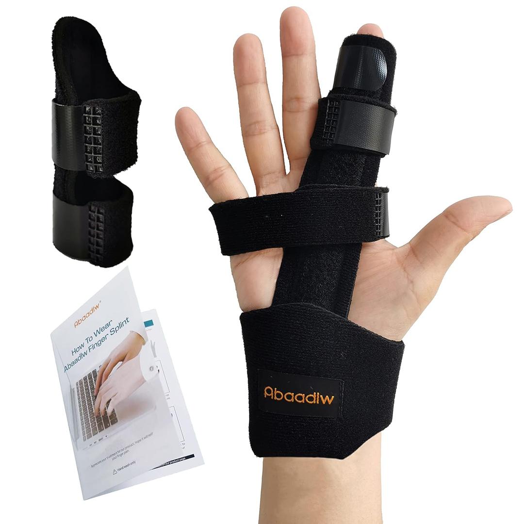 Trigger Finger Splint 2 Pcs, Adjustable Index Finger Splint, Finger Splint Middle Finger, Ring Finger Splint, Pinky Finger Splint,Hand Brace (L/XL)