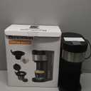 Single Serve Hot & Iced Coffee Maker, for K Cup Pod and Grounds, 6 to 24oz Brew Size, Slim Compact for Small Spaces, Descaling Reminder, with Reusable Filters, Black