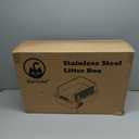 Stainless Steel Cat Litter Box, 23.6" x 15.7 x 11.8 Extra Large Semi Enclosed Litter Box for Big Cats High Sided Metal & Scoop Absorbs Odors, Anti-Urine Leakage, Non-Sticky & Easy Cleaning