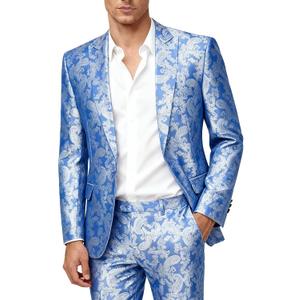 Cloudstyle Mens 2 Piece Paisley Dress Suit One Button Party Wedding Blazer Pants Sets, XL