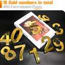 Ranslen 10 Pieces 4 Inch High House Numbers 0-9, Self-adhesive 3D Mailbox Numbers Door Address Home Number Stickers Sign for Apartment Mailbox Sign Office Hotel Room, Gold Electroplated Plastic