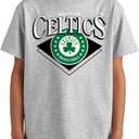 Junk Food NBA Court Classic - Kids Short Sleeve Fan T-Shirt for Boys and Girls (Large, Grey)