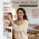 Versatile 7 Tier Wall Shelf Unit, Floating Shelves for Wall (Round Corner), Vertical Lack Wall Shelf for Bedroom, Vanity, Living Room, Home Decor Makeup Organizer Display, White