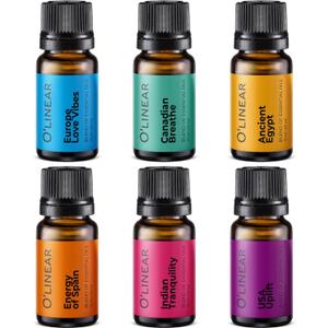 Scent of Adventure Essential Oils Set 6 Aromatherapy Diffuser Blends for Home Office Humidifier Car Fresheners Premium Grade Relaxation Scented Oil Diffuser Refill Essentials Pack Christmas Gift Set (10 Fl Oz (Pack of 6)