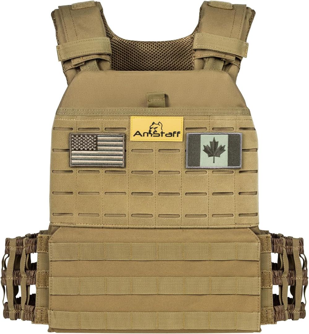 Amstaff Tactical Weighted Vest - Adjustable Weight Vests - Versatile Wearable Vest for Fitness Workouts, Strength and Endurance Training, Running