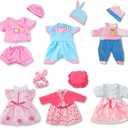 ARTST Doll Clothes,12 inch Baby Doll Clothes[6 Sets](Include 4 Hats + 1 Bowknot ) for 10/11/12 inch Baby