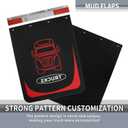 Mud Flaps and Reflector Strips Pair 24 inch x 30inch Black Mud Flaps and Aluminum Strip, for Semi-Truck Trailer Heavy-Duty Truck (2 Mud Flaps +2 Reflector Strips)