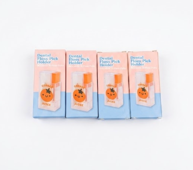 Orange Juice Box Floss Dispenser, Pack Of 4