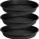3 Pack of Plant Saucer Tray 16 inch, Heavy Duty Plastic Pot Plant Drip Trays Saucers for for Indoors Outdoor, Plant Water Tray for Planters 14-16" (16", Black)