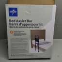 Medline Bed Assist Bar with Storage Pocket, Height Adjustable Bed Rail for Elderly Adults, Assistance for Getting In and Out of Bed at Home