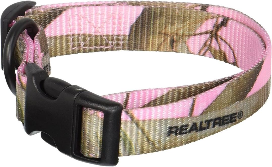 Camouflage Kwik Klip Dog Collar, Medium, Pink